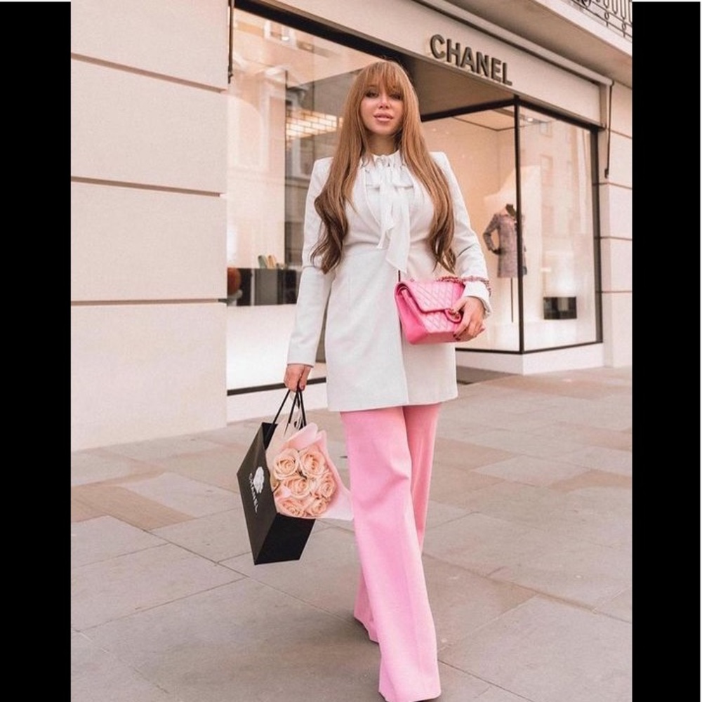 Pink pants  hi wasted pants Jr boot cut pink pants retro pink pants